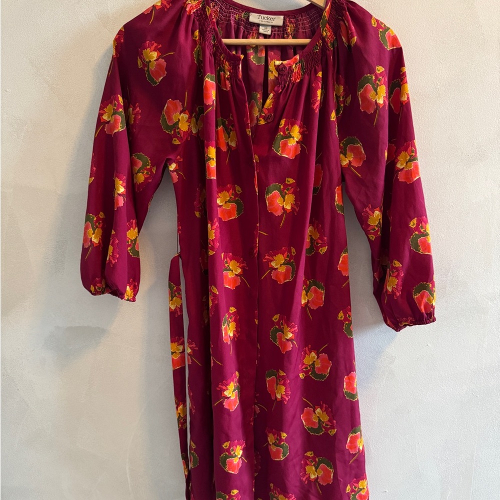 Target x Tucker - Vibrant Floral Dress with Waist Tie - Size XS - Picture 2 of 5